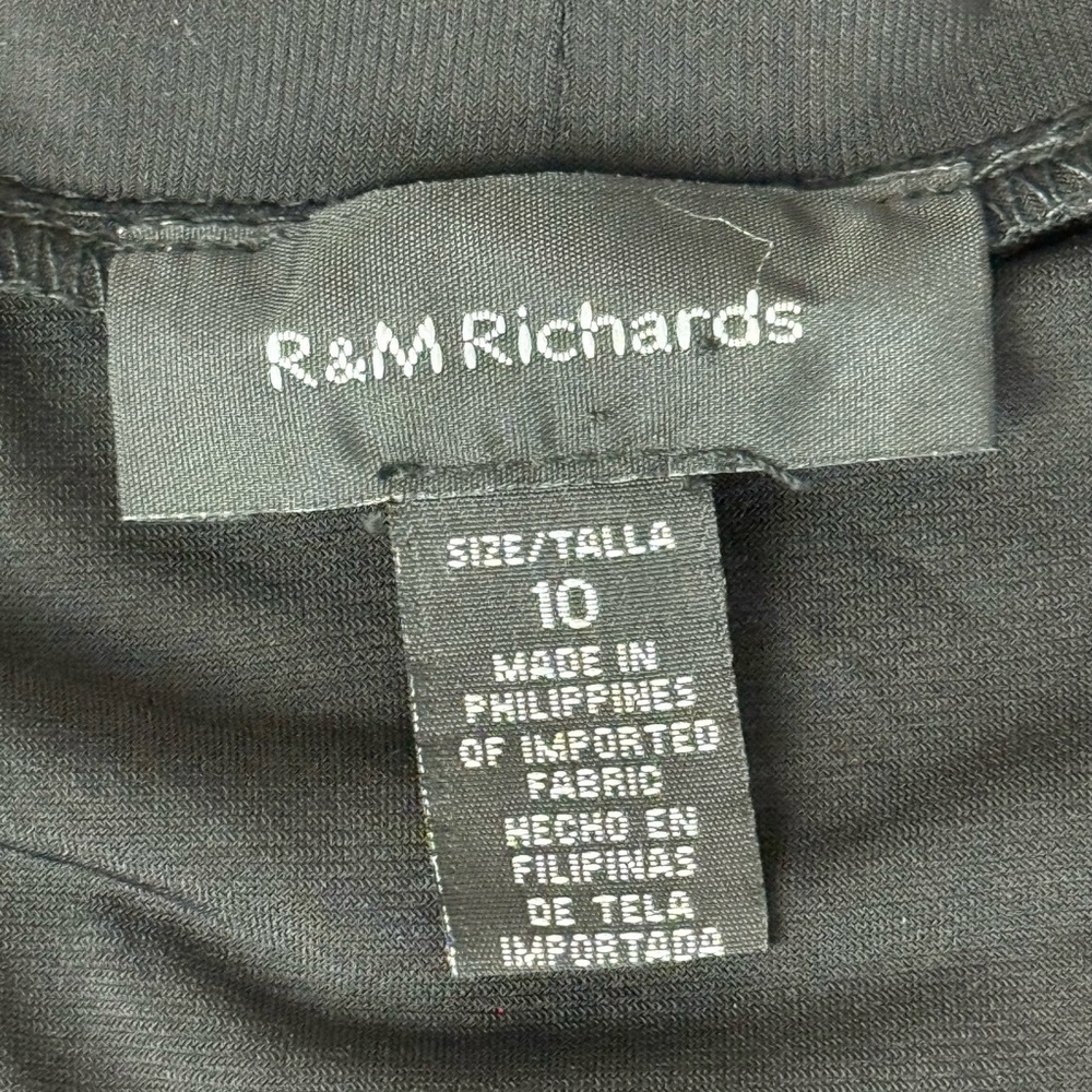 R&M Richards Women’s Black Sheer Kimono Cardigan with Metallic Trim – Size 10 - Picture 10 of 11